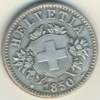 Médaille Valais 20 Centimes comm. Farinet couleur Argent