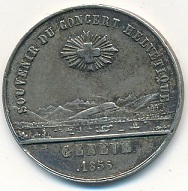 Médaille Souvenir du Concert Helvétique Genève 1856