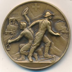 Médaille le Cinquantenaire du St. Gothard 1882-1932 Bronze (vz)