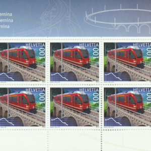 Timbres spéciaux 2010 Centenaire de la ligne du Bernina petit feuillet de 10 timbres Neuf