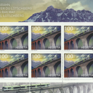 Timbres spéciaux 2013 Centenaire du Chemin de fer du Lötschberg feuillet de 10 timbres Neuf