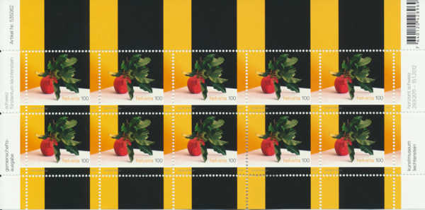 Timbres spéciaux 2011 Fruit Emission commune Liechtenstein/Suisse feuillet de 10 timbres Neuf