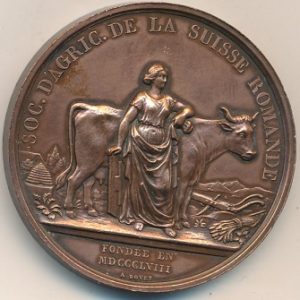 Médaille Soc. D'Agriculture Suisse Romande Fondée en 1858