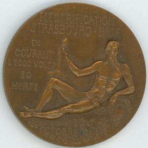 Médaille SNCF Electrification Strasbourg - Bale 1957