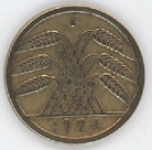 Germany Weimar 5 Rentenpfennig 1924 F (ss)