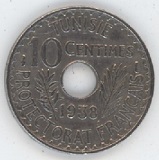 Tunisie 10 Centimes 1938 (ss)