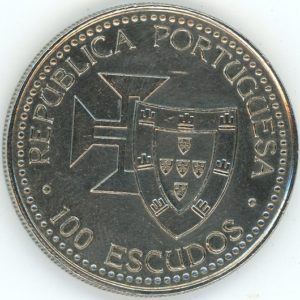 Portugal 100 Escudos 1989 Discovery of Madeira (ss-vz)