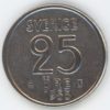 Suède 25 Öre 1955 Gustaf VI (ss+) en argent
