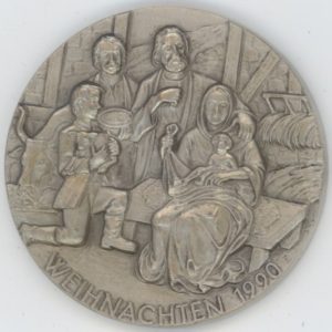 Médaille Noël Weihnachten 1990 (unz) en argent