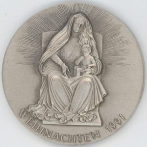 Médaille Noël Weihnachten 1991 (unz) en argent