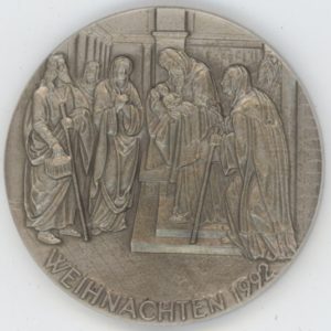 Médaille Noël Weihnachten 1992 (unz) en argent