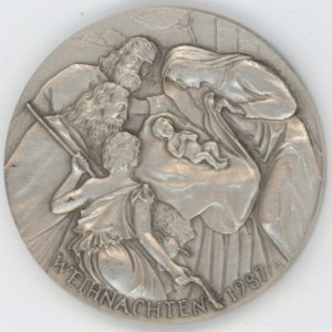 Médaille Noël Weihnachten 1987 (unz) en argent