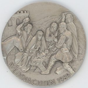 Médaille Noël Weihnachten 1989 (unz) en argent