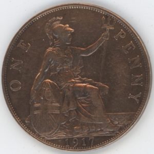 Grande-Bretagne Penny 1917 George V (ss)