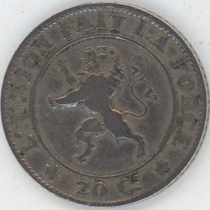 Belgique 20 Centimes 1861 Léopold Ier (s-ss)