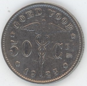 Belgique 50 Centimes 1923 FL (ss)