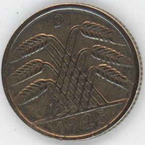 Germany Weimar 5 Reichspfennig 1925 D (ss)