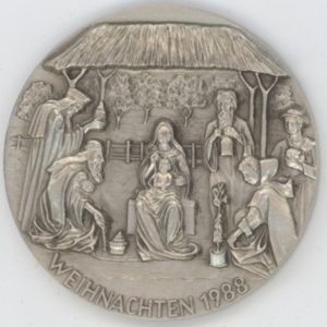 Médaille Noël Weihnachten 1988 (unz) en argent