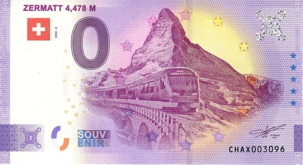 0 Euro Souvenir Suisse (Zermatt) 2023 – 9 Neuf