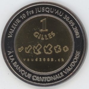 Médaille Jeton Locaux Vaud 1 Gilles 2003 (ss-vz)