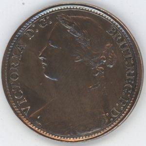 Grande-Bretagne Penny 1875 Victoria (ss)
