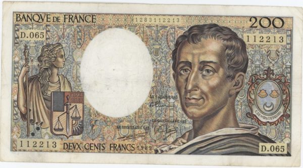 France 200 Francs 1989 Montesquieu