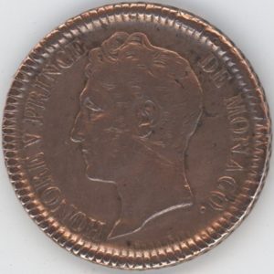 Monaco 1 Décime 1838 M C Honoré V (ss)