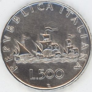 Italie 500 Lire 1966 R (ss+) en argent