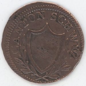 Schwytz 2 Rappen 1813 spitzes Wappen (s)