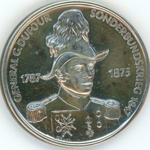 Médaille Génère Dufour 1787-1875 (vz-unz) en argent