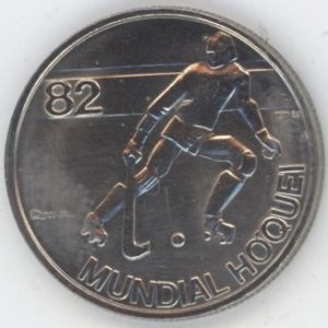 Portugal 2-1/2 Escudos 1982 Mondial de hockey en roller (vz)