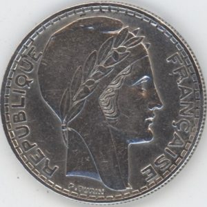 France 20 Francs 1933 Turin (ss+) en argent