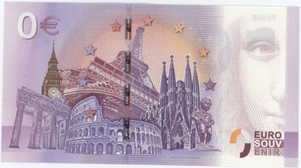 0 Euro Souvenir France Paris (Quatre Monument) 2016-2 Neuf – Image 2