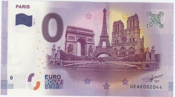 0 Euro Souvenir France Paris (Quatre Monument) 2017-4 Neuf