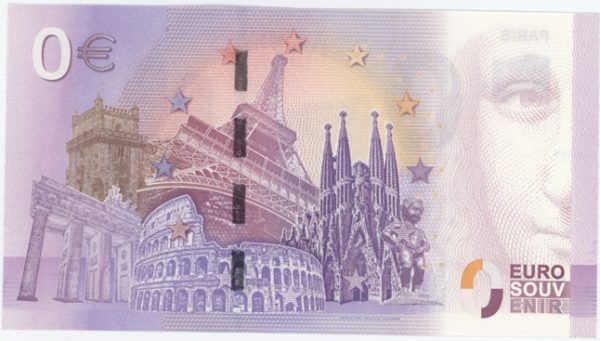0 Euro Souvenir France Paris (Quatre Monuments) 2018-4 Neuf – Image 2
