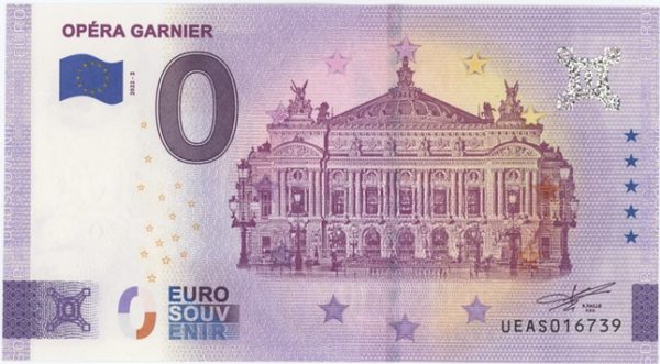 0 Euro Souvenir France Opéra Garnier 2022-2 Neuf