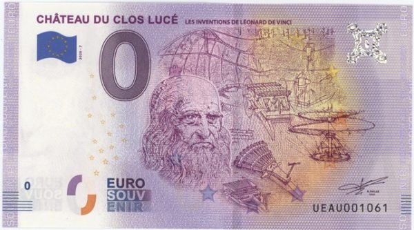 0 Euro Souvenir France Château du Clos Lucé les inventions de Léonard de Vinci 2020-7 Neuf