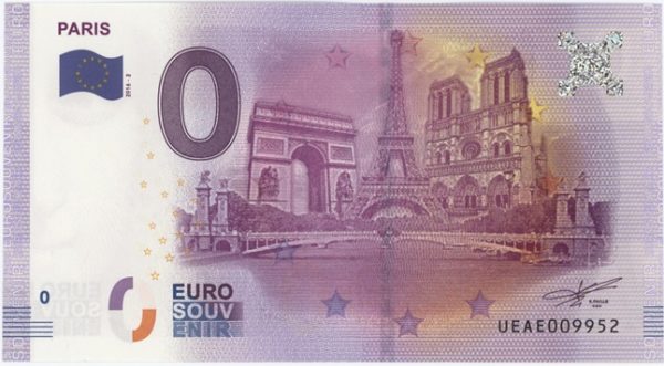 0 Euro Souvenir France Paris (Quatre Monument) 2016-2 Neuf