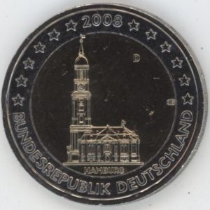 Allemagne 2 Euros 2008 D Hambourg (ss-vz)