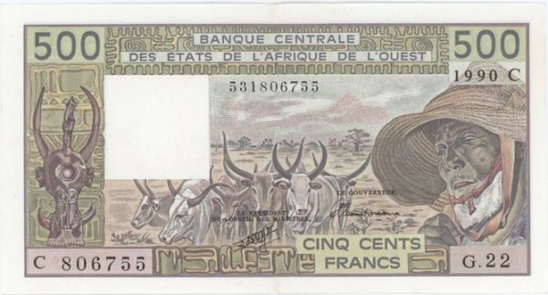 Burkina-Faso États de l'Afrique de l'Ouest 500 Francs CFA 1990 C