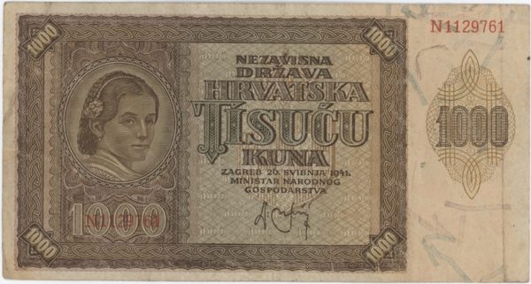 Croatie 1000 Kuna 1941