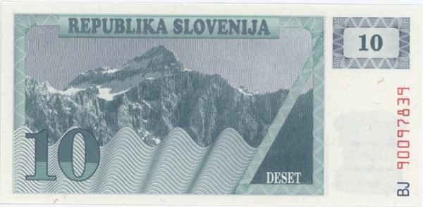 Slovénie 10 Tolarjev 1990 Neuf – Image 2