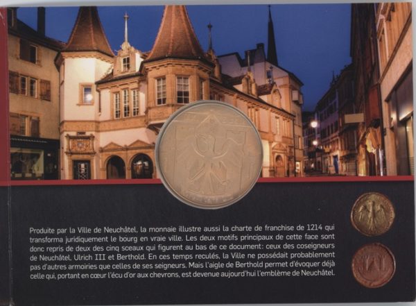 Médaille Neuchâtel Jeton Locaux Le 5 Batz du Millénaire 2011 (unz) – Image 2