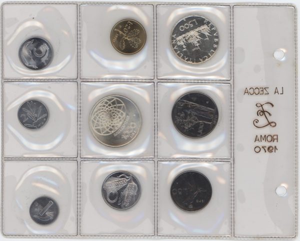 Italie série 1970 avec 500 et 1000 Lire en argent – Image 2