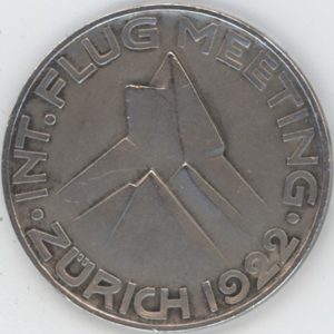 Médaille Int. Flug Meeting Zürich 1922 (ss) en argent