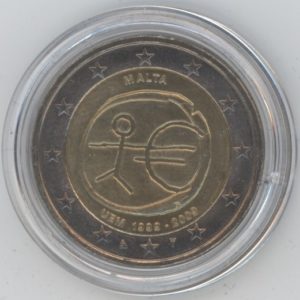 Malte 2 Euros 2009 Union économique et monétaire (ss-vz)