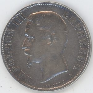 France 5 Francs 1855 A Napoléon III (s-ss) en argent