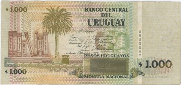 Uruguay 1000 Pesos 1995 – Image 2