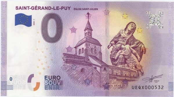 0 Euro Souvenir France Saint Gérand Le Puy 2020-1 Neuf