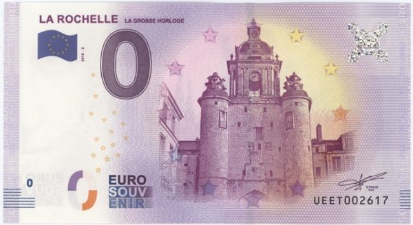 0 Euro Souvenir France La Rochelle La Grosse Horloge 2018-2 Neuf